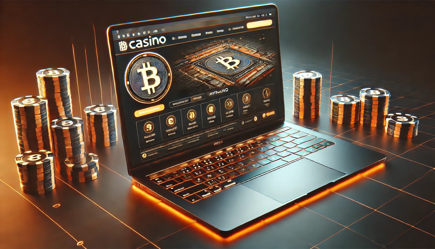 laptop that displays online crypto casino